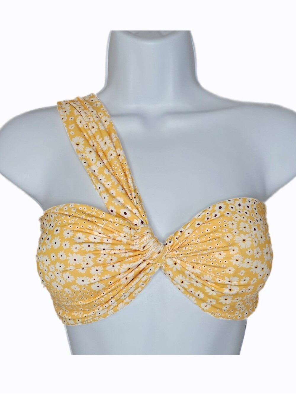 NWT Dippin Daisys Frankie Floral Bandeau Padded Bikini Top Yellow/White Size XL